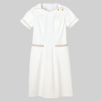 ナガイレーベン Beads Berryワンピース 医療白衣 半袖 オフホワイト S LH-6287（取寄品）