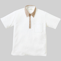 トンボ 介護ユニフォーム キラク 男女兼用ニットシャツ CR131 ホワイト 4L 1枚（取寄品）