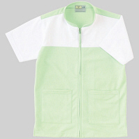 トンボ 介護ユニフォーム キラク 男女兼用ケアワークシャツ CR100 グリーン 4L 1枚（取寄品）