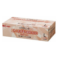 三興化学工業　エクセレントニトリル手袋 NBR-600　パウダーフリー　ホワイト　Lサイズ　271140　1箱（100枚入）（使い捨てグローブ）