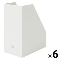 【まとめ買いセット】無印良品ポリプロピレンスタンドファイルボックスワイドA4用ホワイトグレー約幅15×奥行27.6×高さ31.8cm6個良品計画