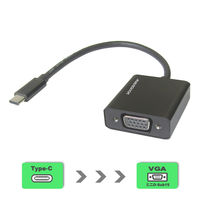 Vodaview　USB (TypeC)→VGA（RGB）変換アダプタ　約0.15m　ブラック　VV-USCVGA-B-DO