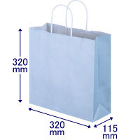 手提げ紙袋　丸紐　パステルカラー　水色　M　1パック（3箱計900枚）　スーパーバッグ オリジナル