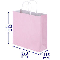 手提げ紙袋　平紐　パステルカラー　ピンク　M　1パック（3箱計900枚）　スーパーバッグ オリジナル