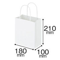 丸紐 クラフト紙手提袋ベーシック 180×210×100 白 1袋（50枚入） オリジナル
