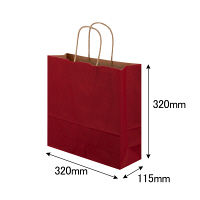 手提げ紙袋　丸紐　ベーシックカラー　赤　M　1箱（300枚）　スーパーバッグ オリジナル