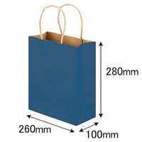手提げ紙袋　丸紐　ベーシックカラー　青　S　1箱（300枚）　スーパーバッグ オリジナル