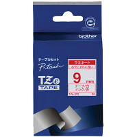 ピータッチ テープ 幅9mm 白ラベル(赤文字) TZe-222 2個 ブラザー（取寄品）