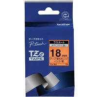 ピータッチ テープ 幅18mm 蛍光オレンジラベル(黒文字) TZe-B41 2個 ブラザー（取寄品）