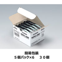 ネームランド テープ スタンダード 幅6mm 白ラベル(黒文字) XR-6WE-5PE 1セット（30個入：5個×6パック）