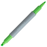 アスクル　蛍光ペン　ツインタイプ　グリーン　緑　10本　蛍光マーカー オリジナル