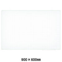 プラス　アルミ枠ホワイトボード　暗線ドット方眼入　900×600mm　壁掛け　WBK-0906SJG