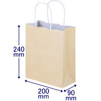 手提げ紙袋　丸紐　パステルカラー　イエロー　SS　1袋（50枚入）　スーパーバッグ オリジナル