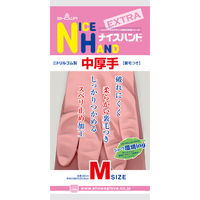 ニトリルゴム手袋(裏毛付)　ナイスハンドエクストラ中厚手　Mサイズ　ピンク　10双　ショーワグローブ