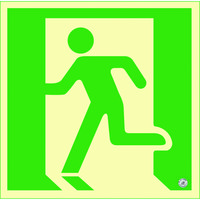 日本緑十字社 緑十字　高輝度蓄光避難誘導ステッカー標識　非常口　１２０×１２０ｍ 360805 1枚 387-3544