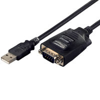 バッファロー 変換ケーブル USB（A）［オス］-シリアル（D-sub9ピン）［オス］ 1m ブラック BSUSRC0610BS