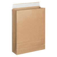 「現場のチカラ」 スーパーバッグ 宅配袋（紙製） フィルム貼り 茶 大サイズ 封かんシール付 1パック（10枚入） オリジナル