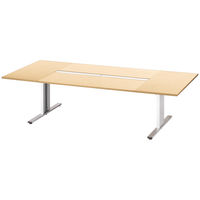 【組立設置込】サンテック クリエイティブワークテーブル ナチュラル 幅2700×奥行1330×高さ700mm 1台（4梱包）