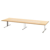 【組立設置込】サンテック クリエイティブワークテーブル ナチュラル 幅4200×奥行1330×高さ700mm 1台（7梱包）