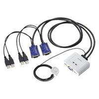 エレコム　USBパソコン切替器 PC2台切替　手元スイッチ　KVM-KUSN