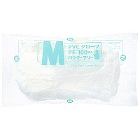 ファーストレイト　PVCグローブPF　パウダーフリー　プラスチック　Mサイズ　FR-927　1パック（100枚入）（使い捨てグローブ）