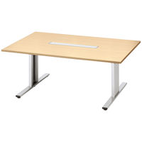 【組立設置込】サンテック クリエイティブワークテーブル ナチュラル 幅1800×奥行1200×高さ700mm 1台（3梱包）