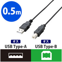 エレコム USB(B)ケーブル(USB2.0) USB(A)[オス] - USB(B)[オス]