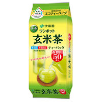 【水出し可】伊藤園 ワンポット 抹茶入り玄米茶 （エコティーバッグ）1袋（50包）