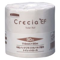 トイレットペーパー 80ロール入 再生紙配合 シングル 90m クレシアEFトイレットロール 個包装 1箱（80ロール入） 日本製紙クレシア