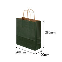 手提げ紙袋　丸紐　ベーシックカラー　深緑　S　1箱（300枚入：50枚入×6袋）　スーパーバッグ オリジナル