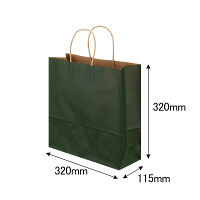 手提げ紙袋　丸紐　ベーシックカラー　深緑　M　1箱（300枚入：50枚入×6袋）　スーパーバッグ オリジナル