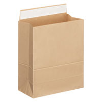「現場のチカラ」 スーパーバッグ 宅配袋（紙製） 茶 小・マチ広サイズ 封かんシール付 1パック（100枚入） オリジナル