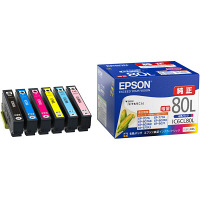 エプソン（EPSON） 純正インク IC6CL80L （増量） IC80シリーズ  1パック（6色入）