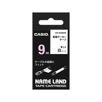 カシオ CASIO ネームランド テープ 曲面用タイプ 幅9mm 白ラベル 黒文字 5.5m巻 XR-9HMWE