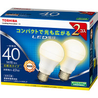 東芝 LED広配光40W電球色2個パック LDA5L-G-K/40W-2P（直送品）