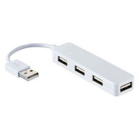 USBハブ 2.0 4ポート バスパワー カラフルモデル ホワイト U2H-SN4NBWH エレコム 1個