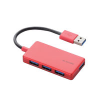 USBハブ 3.0 4ポート バスパワー ケーブル長10cm 薄型 コンパクト レッド U3H-A416BRD エレコム 1個（直送品）