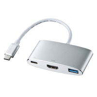 サンワサプライ USB Type C-HDMIマルチ変換アダプタプラス AD-ALCMHDP01 1個（直送品）