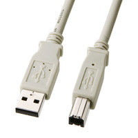 サンワサプライ USBケーブル Aオス-Bオス ライトグレー