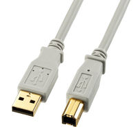 サンワサプライ USB2.0ケーブル USB Aオス-USB Bオス ライトグレー 0.6m KU20-06HK 1本（直送品）