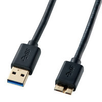 サンワサプライ USB3.0マイクロケーブル A-MicroB ブラック 0.5m KU30-AMC05BK 1本（直送品）