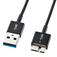 サンワサプライ USB3.0マイクロケーブル（A-MicroB） 超ごく細