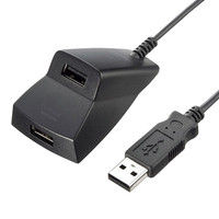 サンワサプライ USBハブ（USB HUB） 手元延長用2ポートUSB2.0ハブ ブラック バスパワー USB-2H215BK 1個（直送品）