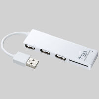 サンワサプライ SDカードリーダー付きUSB2.0ハブ（ホワイト） USB-HCS307W 1個