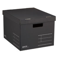 コクヨ 収納ボックス<NEOS> （Lサイズ・フタ付き）ブラック A4-NELB-D 1セット（5冊）