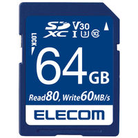 エレコム データ復旧サービス付SDカード 64GB V30 UHS-I U3（直送品）