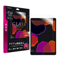 iPad 2019 10.2inch ガラスフィルム 液晶保護フィルム GLASS PREMIUM FILM スタンダードサイズ 超透明（直送品）