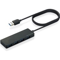 USBハブ USB3.0 4ポート バスパワー MacBook Chromebook他 ブラック U3H-FC03BBK エレコム 1個（直送品）