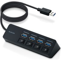 USBハブ USB3.0 4ポート バスパワー スイッチ マグネット MacBook グレー U3H-S418BBK/EC エレコム 1個（直送品）