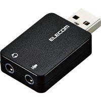 オーディオ変換アダプタ USB-φ3.5mm オーディオ出力 マイク入力 ブラック USB-AADC エレコム